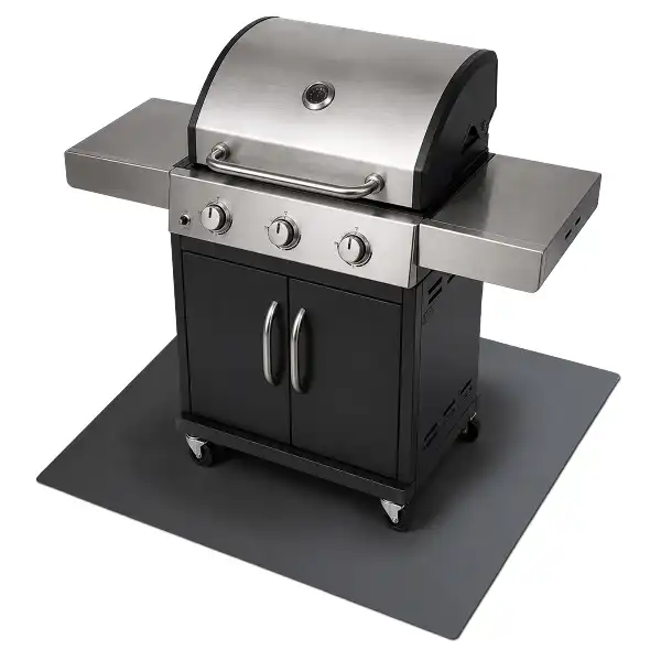 Prostokątna metalowa mata ochronna pod grill 100x80 cm