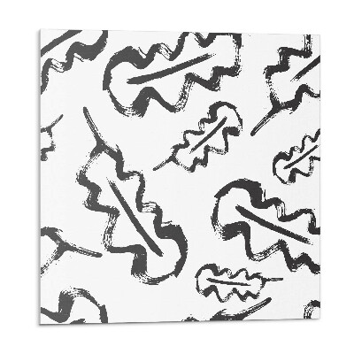 Płyta na ścianę Liściasty wzór na jednolitym tle