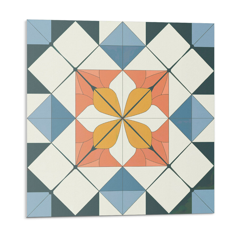 Płyta na ścianę Kwiatowy motyw w geometrycznych kształtach