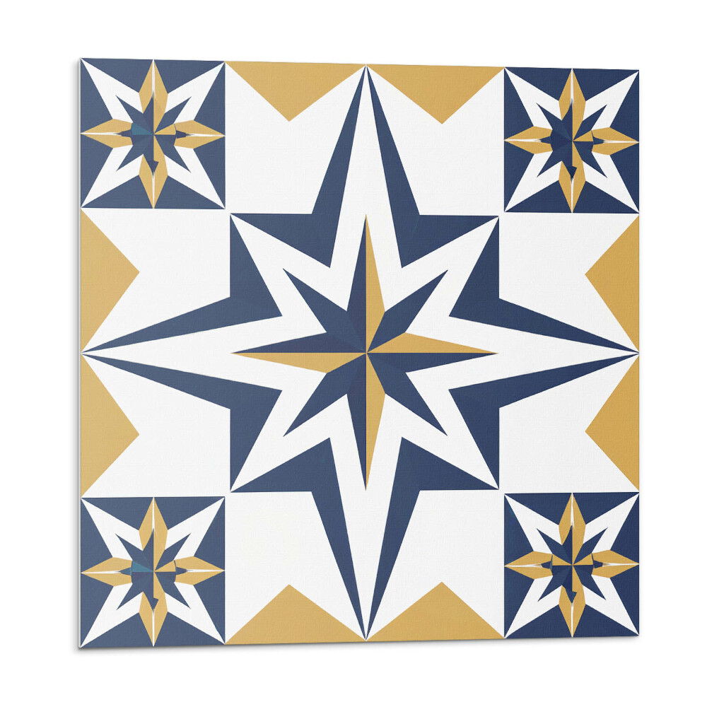 Panel ścienny Wzór geometrycznych gwiazd na kwadratach