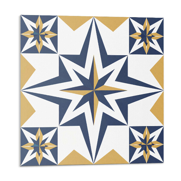 Panel ścienny Wzór geometrycznych gwiazd na kwadratach
