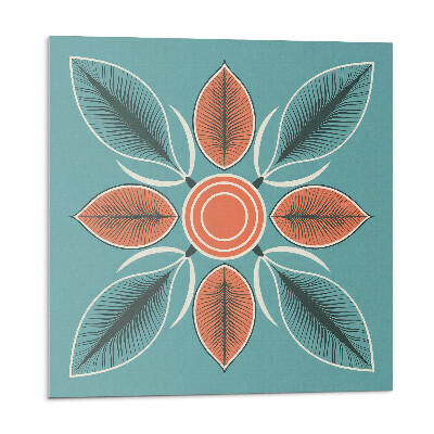 Panel ścienny pcv Kwiatowy motyw z zielonymi liśćmi