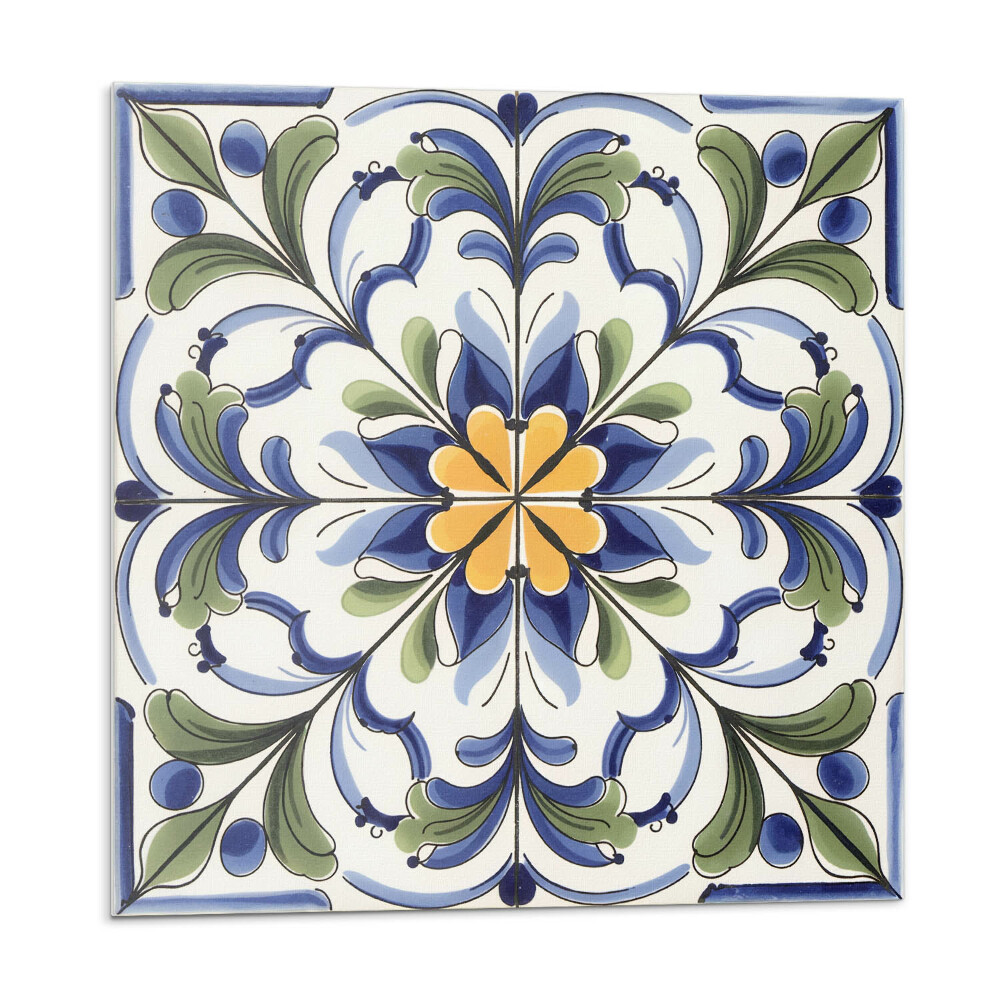 Płyta na ścianę Kwiatowy motyw w ceramicznym stylu