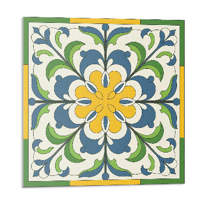 Panel dekoracyjny Kwiatowy wzór z zielonymi liśćmi