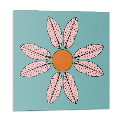 Płyta na ścianę Kwiatowe wzory z liśćmi i słońcem