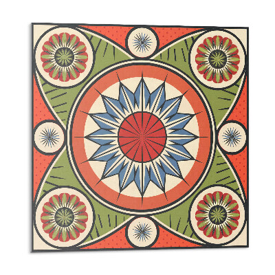 Płyta na ścianę Kwiatowy wzór w stylu symetrycznym