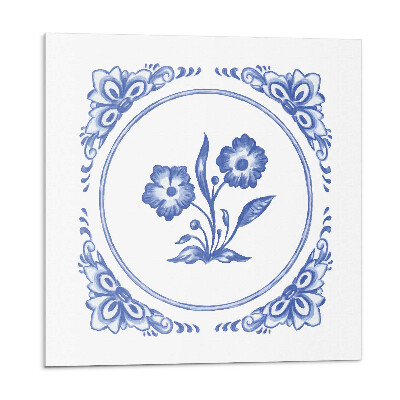 Płyta na ścianę Kwiatowy motyw w kole