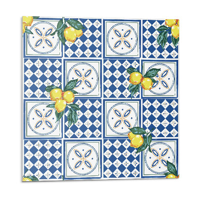 Płyta na ścianę Cytrynowy wzór na kafelkach