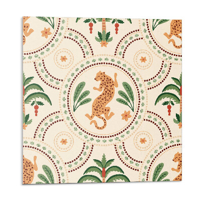 Panel dekoracyjny Tropikalny motyw z lampartem