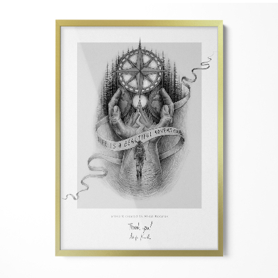 Stylowa oprawka na zdjęcie złota 70x100