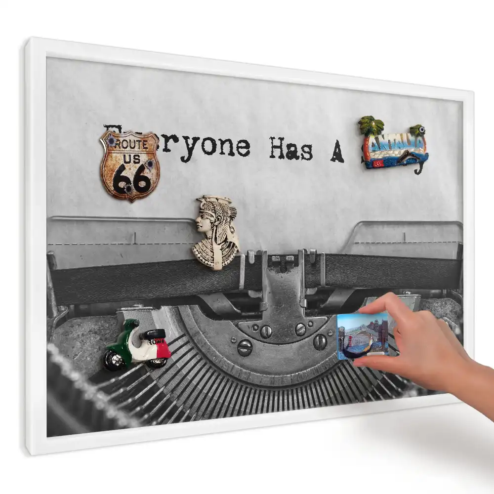 Ozdobna tablica magnetyczna Maszyna do pisania w stylu retro