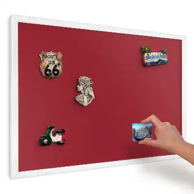 Ozdobna tablica magnetyczna w minimalistycznym bordowym stylu