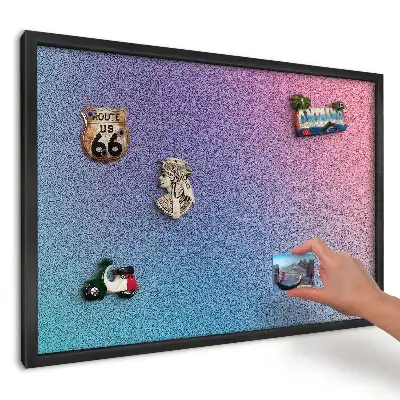 Tablica na magnesy w czarnej ramie Gradient turkus róż