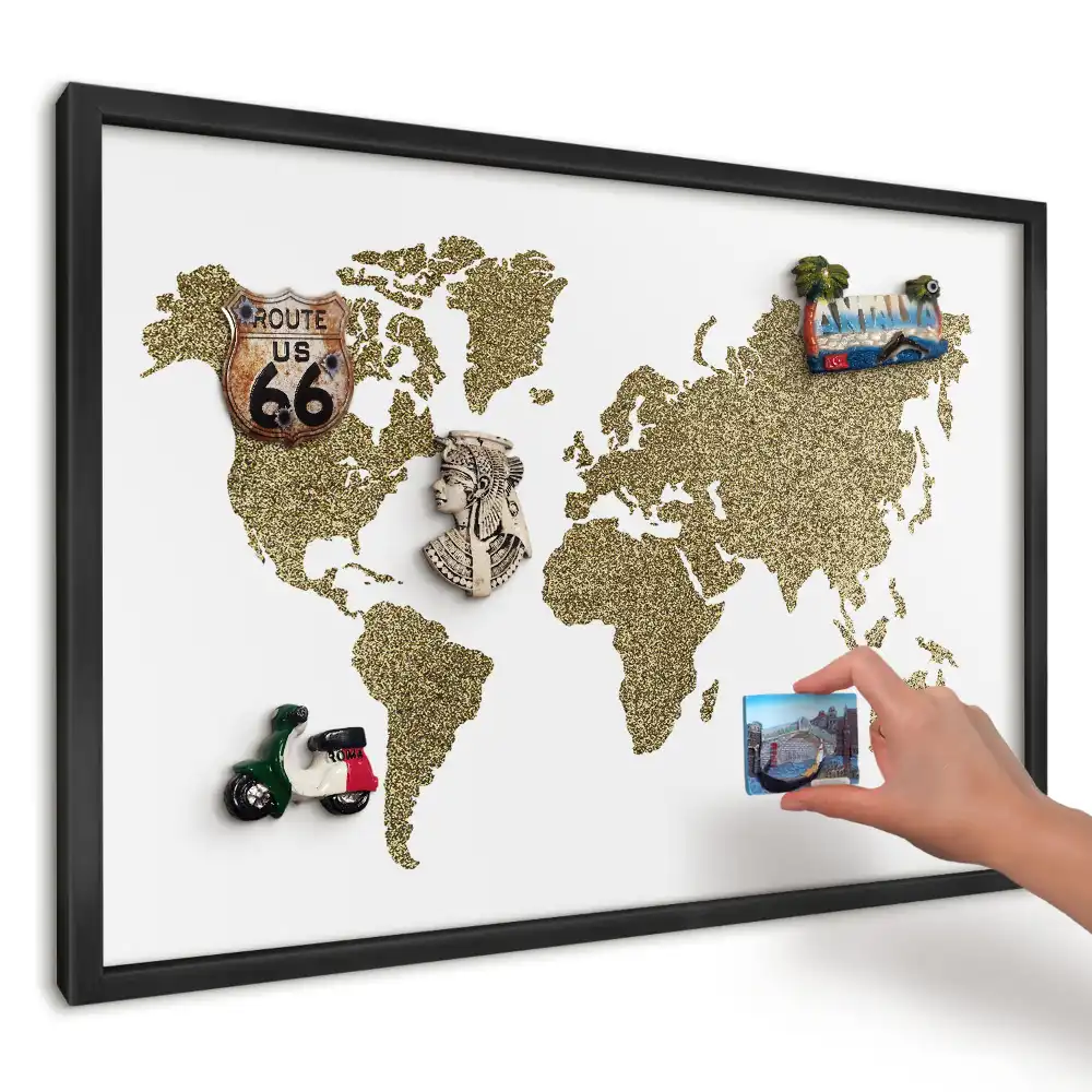Tablica magnetyczna do kuchni Mapa z żółtych ziaren