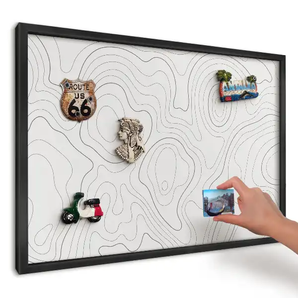 Magnetyczna tablica do kuchni Abstrakcyjna mapa z linii