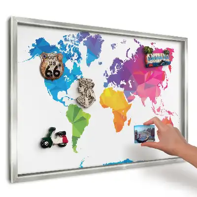 Geometryczna kolorowa mapa tablica magnetyczna na magnesy z podróży