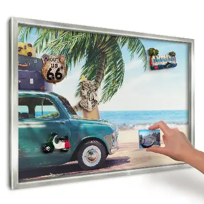 Tablica magnetyczna na magnesy z podróży Letnia przygoda na plaży