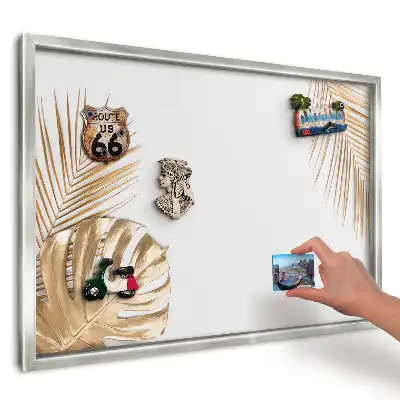 Tablica magnetyczna na magnesy z podróży z motywem minimalistycznych eleganckich liści