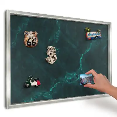 Tablica na magnesy do kuchni Zielony głęboki marmur