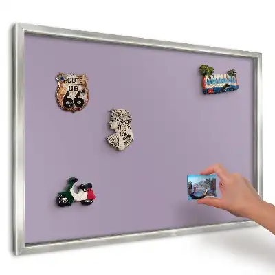 Tablica magnetyczna w srebrnej ramce Liliowy fiolet minimalizm