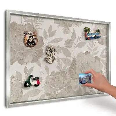 Tablica magnetyczna na magnesy z podróży z motywem eleganckich kwiatów i liści