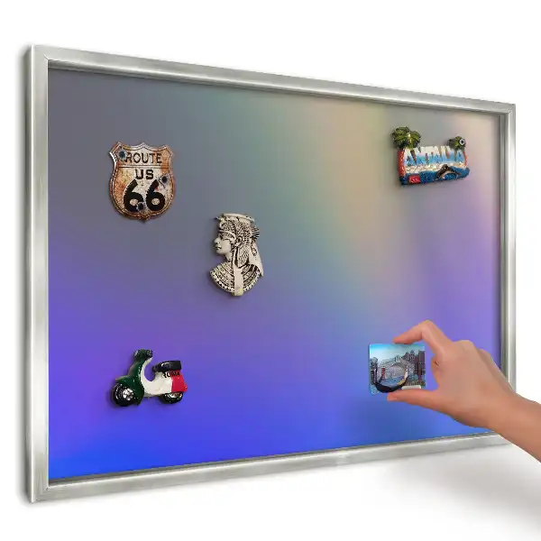 Tablica magnetyczna na magnesy z podróży gradient fioletowo-niebieski