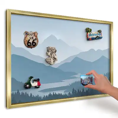 Magnetyczna tablica na ścianę Niebieskie góry i las