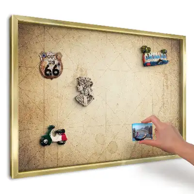 Magnetyczna tablica ścienna z motywem starej mapy