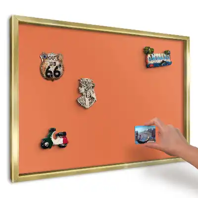 Tablica magnetyczna w złotej ramie gładka pomarańczowa