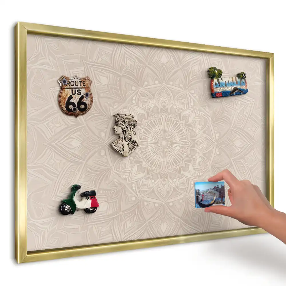 Tablica magnetyczna kredowa kremowa mandala geometria