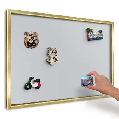 Tablica magnetyczna w złotej ramie Spokojna szara elegancja