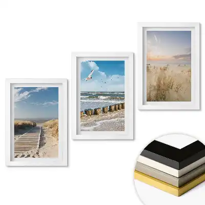 Zestaw 3 obrazów do salonu Spokojne plaże i nadmorskie widoki