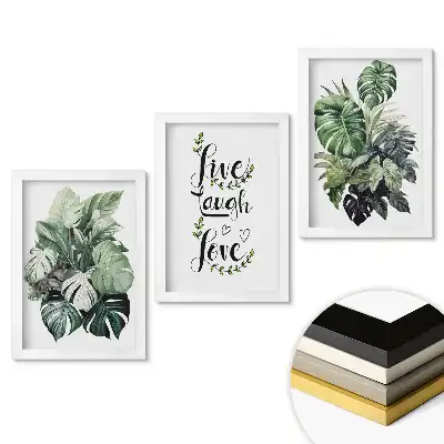 Zestaw obrazów do salonu Zielone inspiracje