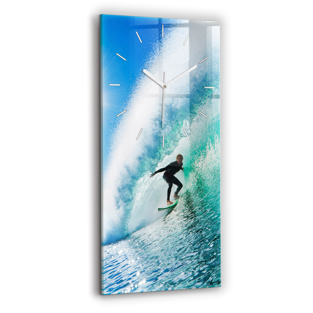 Zegar szklany 30x60 Surfing na Hawajach