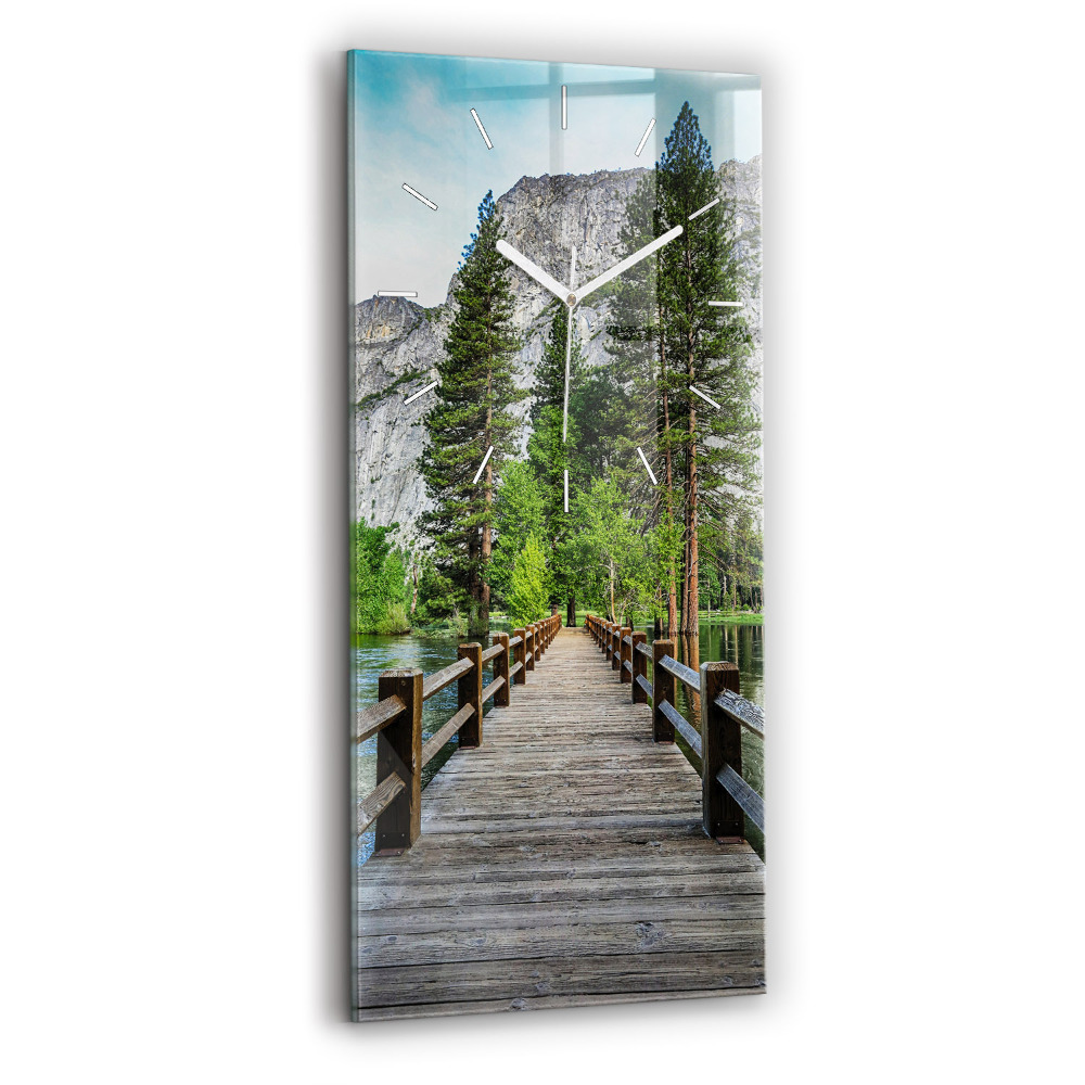 Zegar szklany 30x60 Drewniany most w Parku Narodowym Yosemite