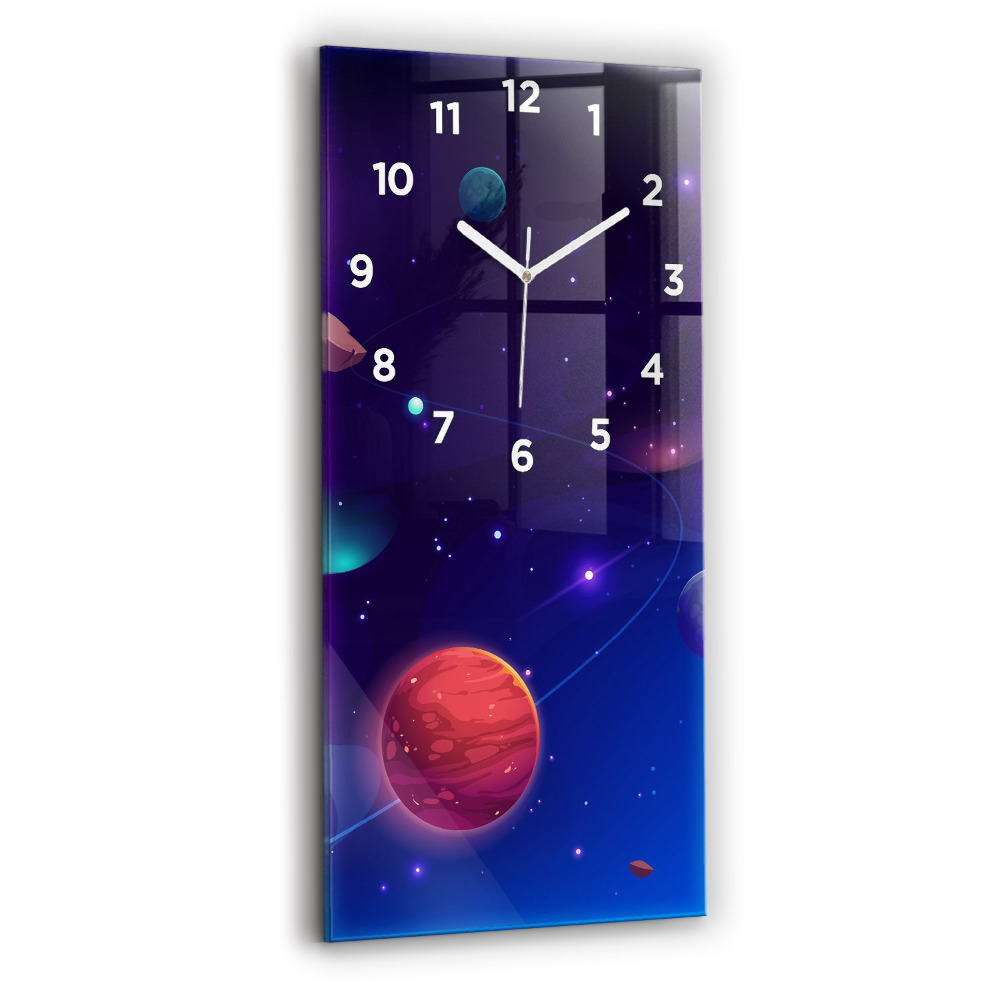 Zegar szklany 30x60 Galaktyka z planetami