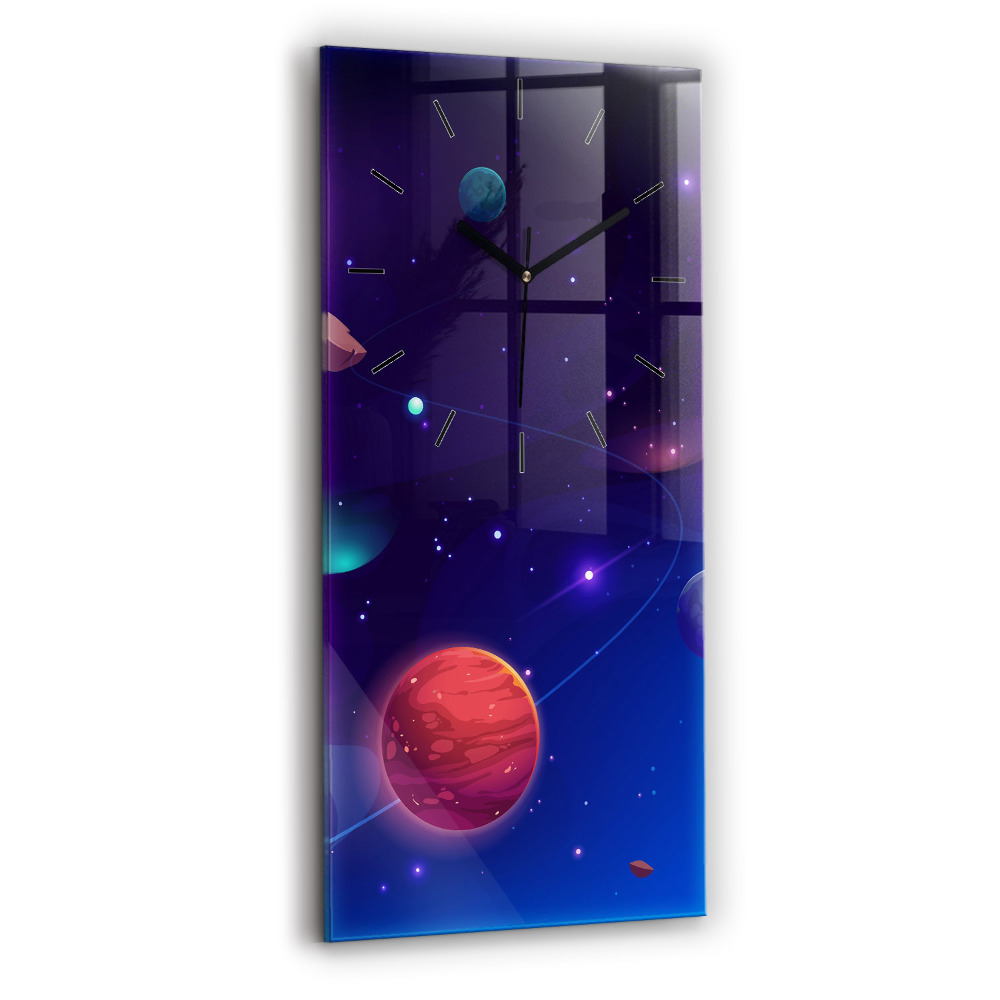 Zegar szklany 30x60 Galaktyka z planetami