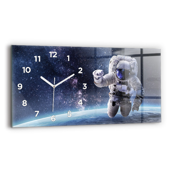 Zegar szklany 60x30 Astronauta w kosmosie