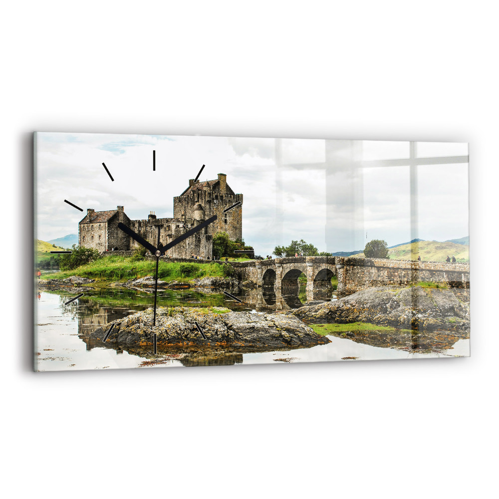 Zegar szklany 60x30 Zamek Eilean Donan