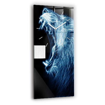 Zegar ścienny pionowy Dziki lew