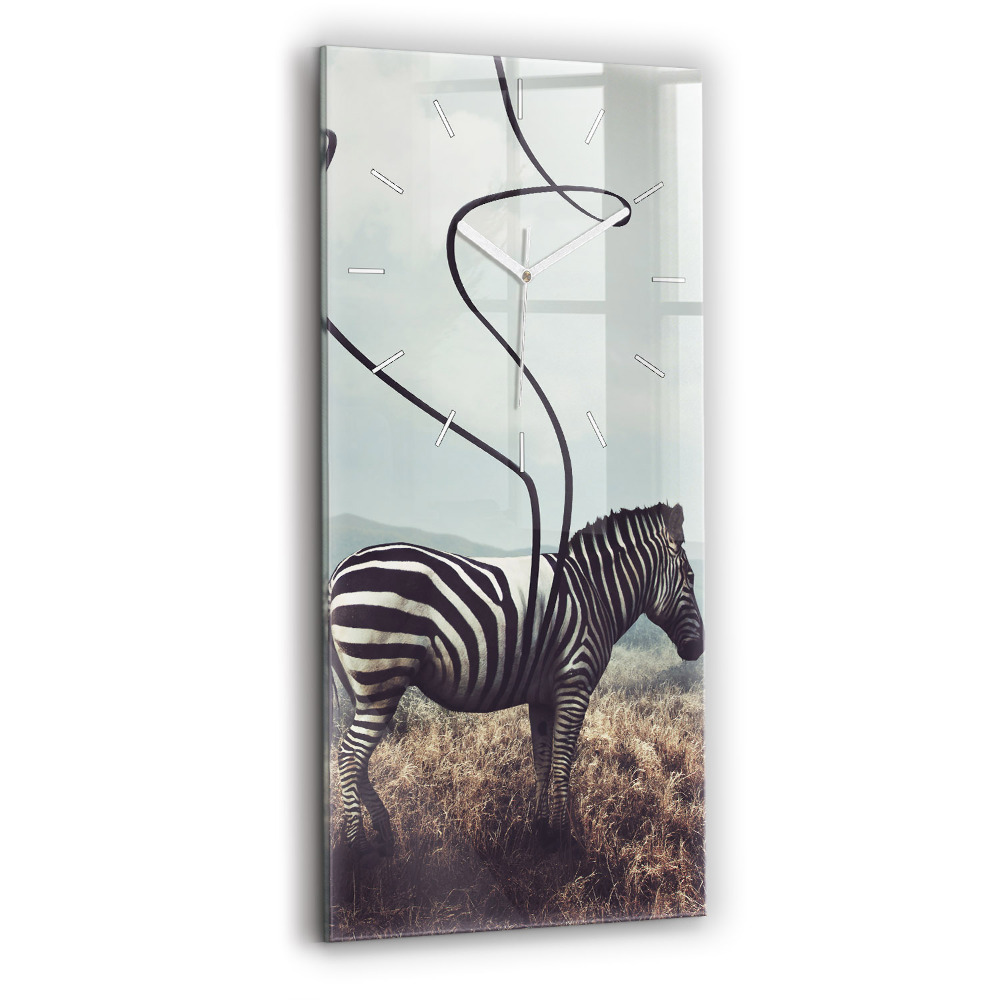 Zegar ścienny pionowy Zebra – Abstrakcja