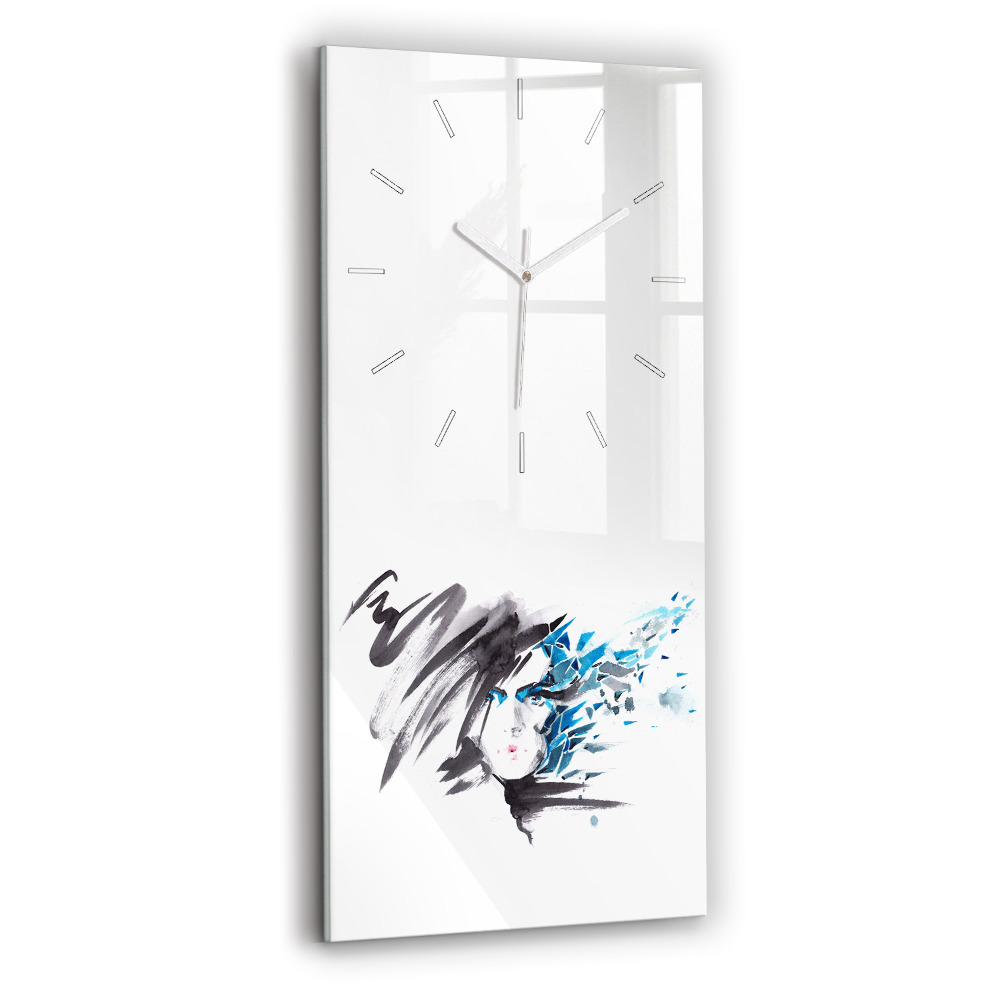 Zegar ścienny pionowy Abstrakcja twarz kobiety