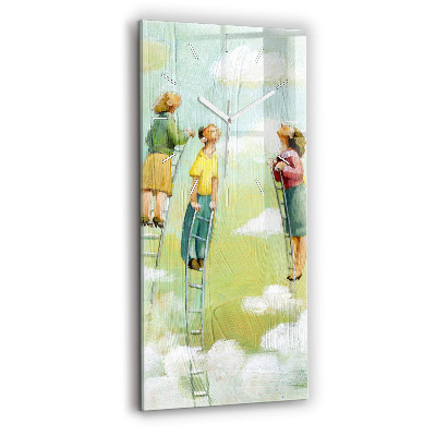 Zegar ścienny pionowy Ludzie na drabinie