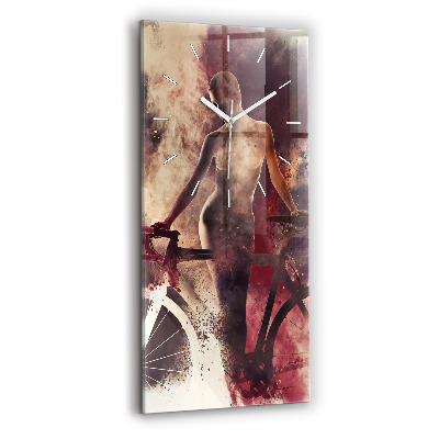 Zegar pionowy Kobieta i rower