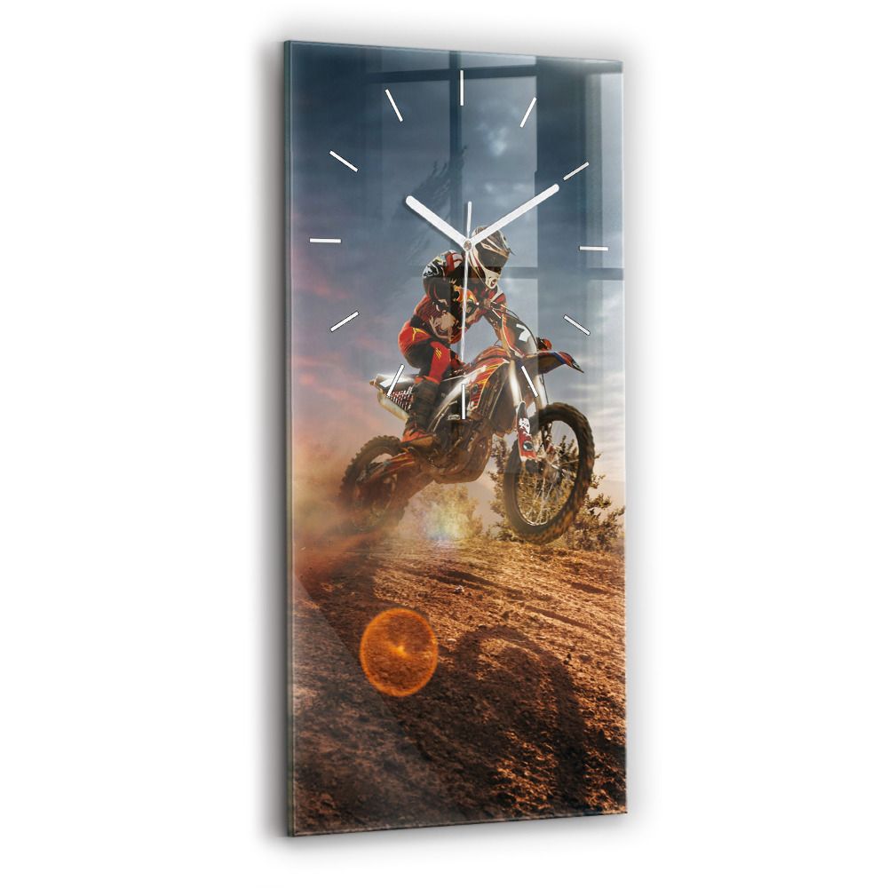 Zegar pionowy Mężczyzna na motocyklu