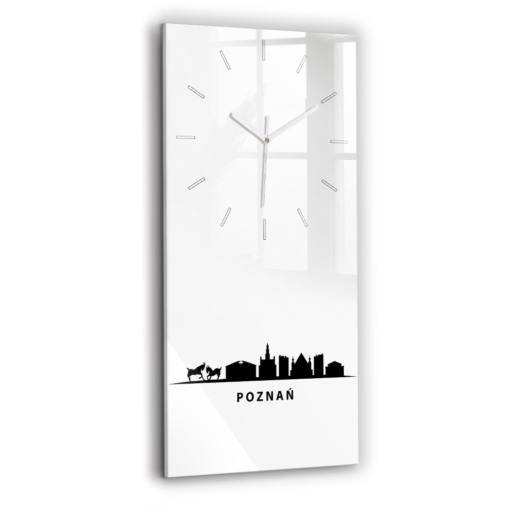 Zegar ścienny pionowy Poznań panorama grafika