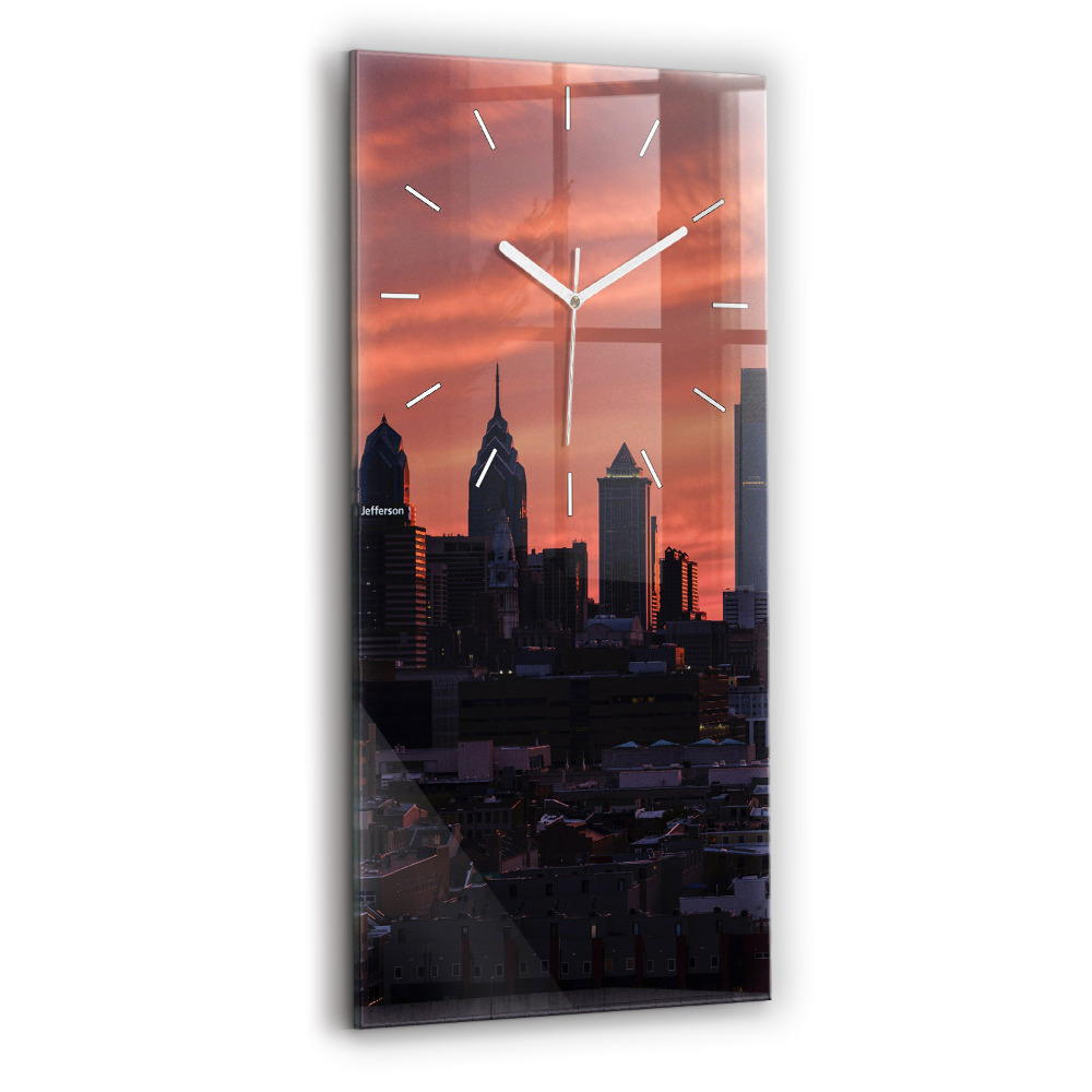 Zegar pionowy Panorama miasta Philadelphia