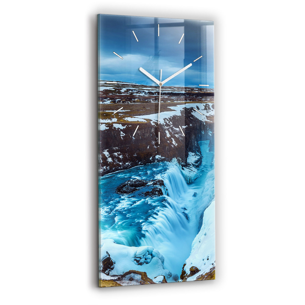 Zegar ścienny pionowy Wodospad Gullfoss na Islandii