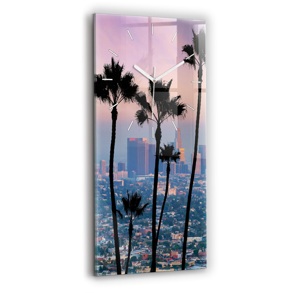 Zegar ścienny pionowy Zachód słońca Los Angeles