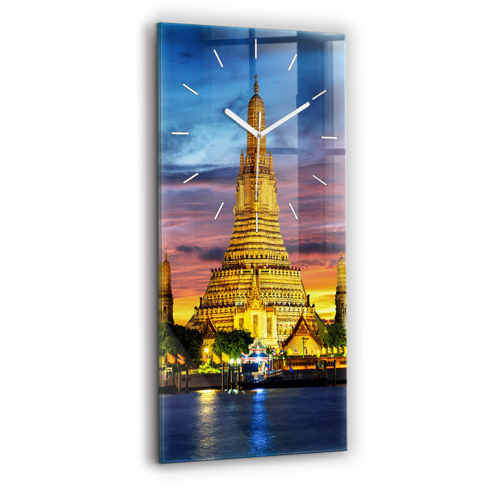 Zegar ścienny pionowy Świątynia w Bangkok Tajlandia